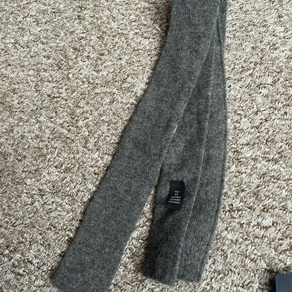 Thom Sweeney Cashmere Knitted Grey Gray Square Tie (Richard James Savile Row) - Picture 1 of 6